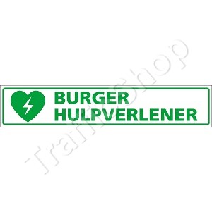 Autobord BURGER HULPVERLENER sticker 25x5cm